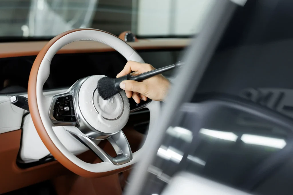 Edmonton auto detailer restoring a vehicle during professional interior and exterior detailing